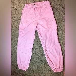 Women’s 100% nylon pink parachute cargo pants